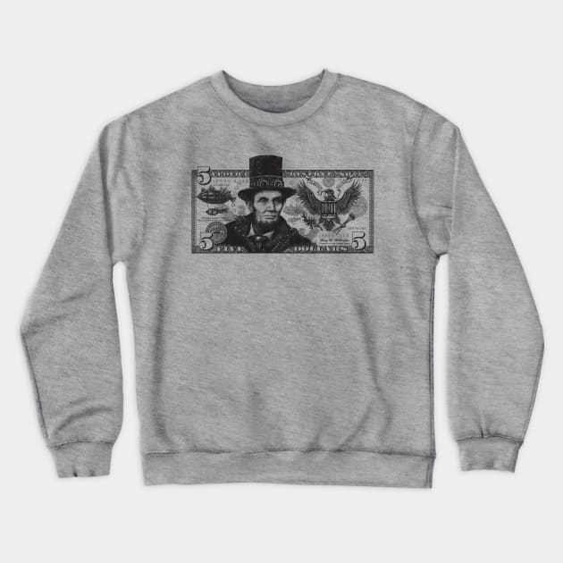 Steampunk Abe Crewneck Sweatshirt by kg07_shirts